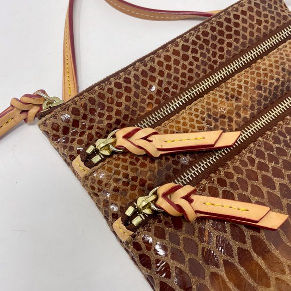 Dooney & Bourke Snake-Print Northstyle Triple Zip Crossbody Letter Carrier Purse - Picture 5 of 11